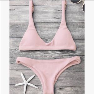 BRAND NEW baby pink Zaful bikini